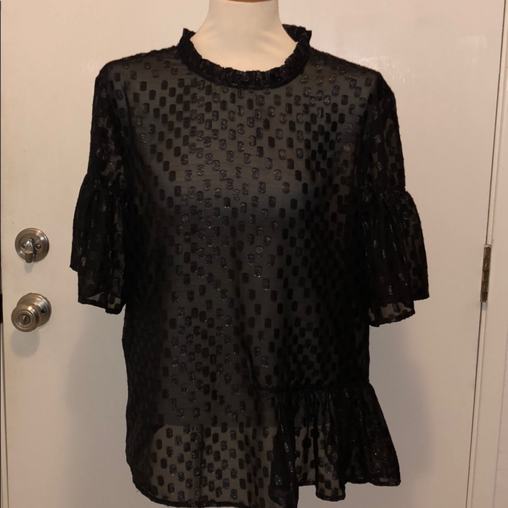 Sheer polka dot blouse